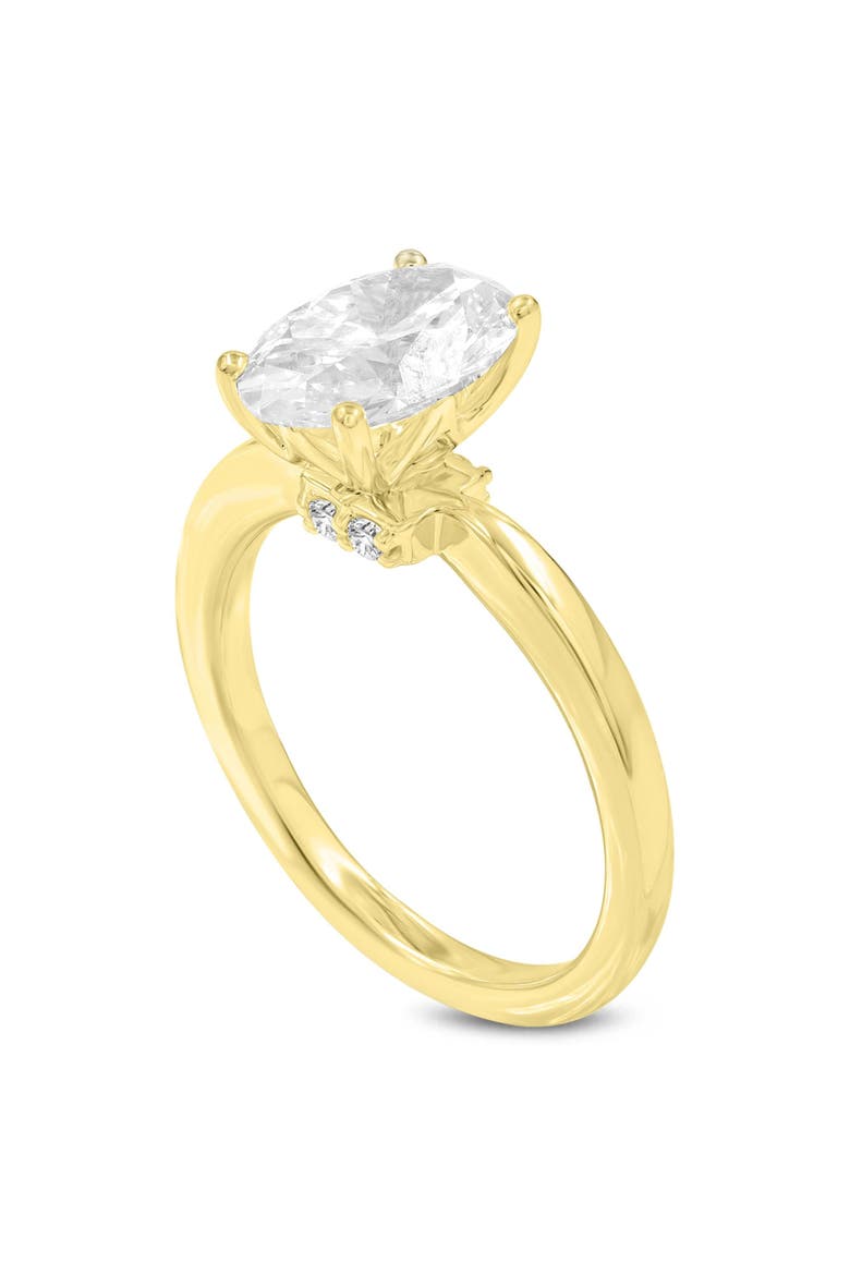 Cassia 14K Yellow Gold Oval Lab Grown Diamond Hidden Halo Engagement Ring - 2.1 Ct, Main, color, 14K Yellow Gold