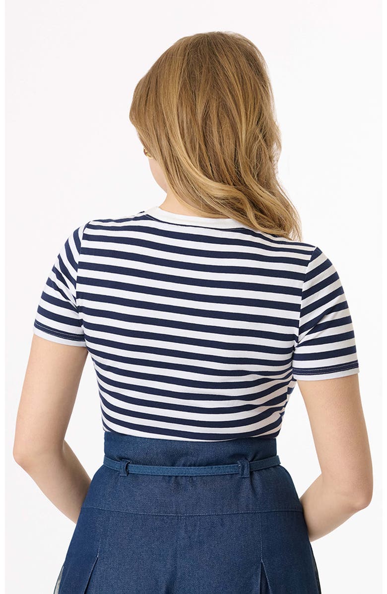 Unique Vintage Back To Basics Top, Alternate, color, Navy White Stripes