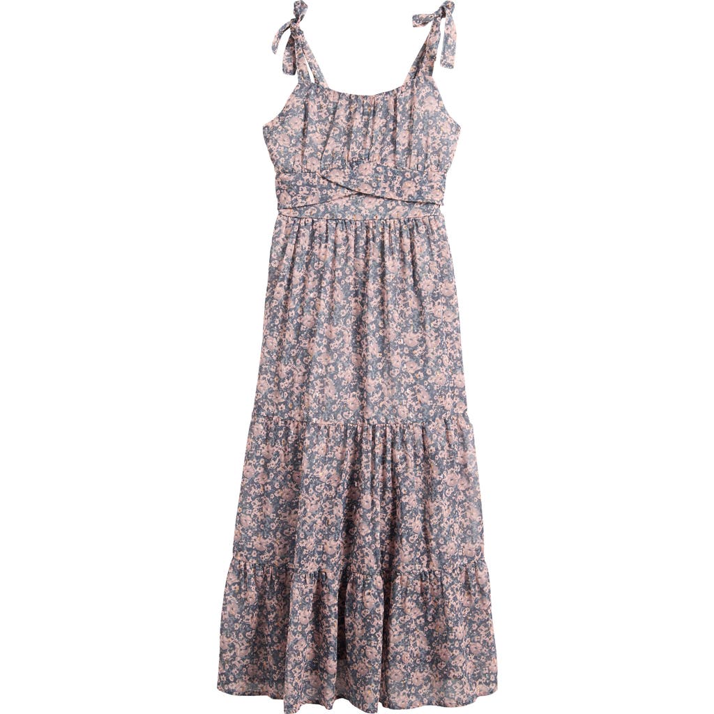 Ava & Yelly Kids' Emma Tiered Maxi Dress In Multi