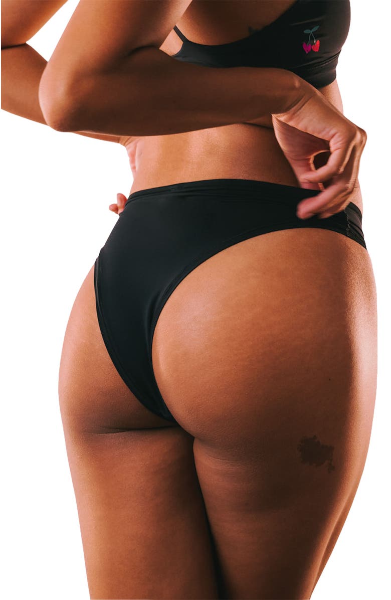 Cheeky Cherry 2-Pack Leakproof Everyday Liner Ultra Smooth Very Cheeky Brief, Main, color, Onyx/Onyx