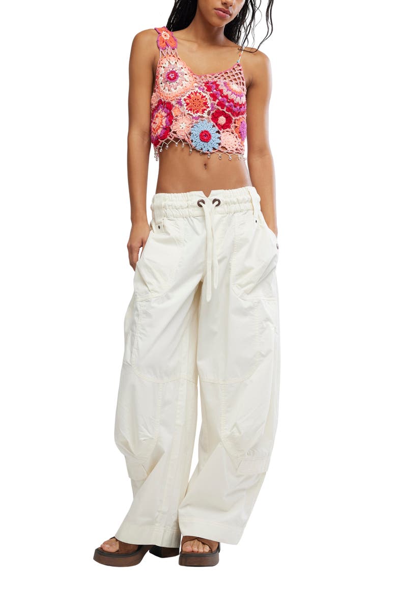 Free People Fiorella Crop Crochet Tank, Alternate, color, Pink Solace Combo