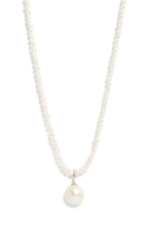 Nordstrom Freshwater Pearl Long Pendant Necklace In Metallic