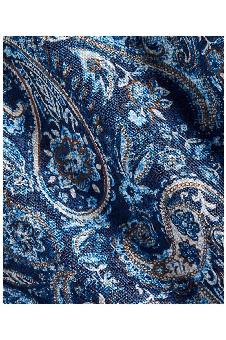 Paisley Sport Shirt, Alternate, color, NAVY/ CHOCOLATE