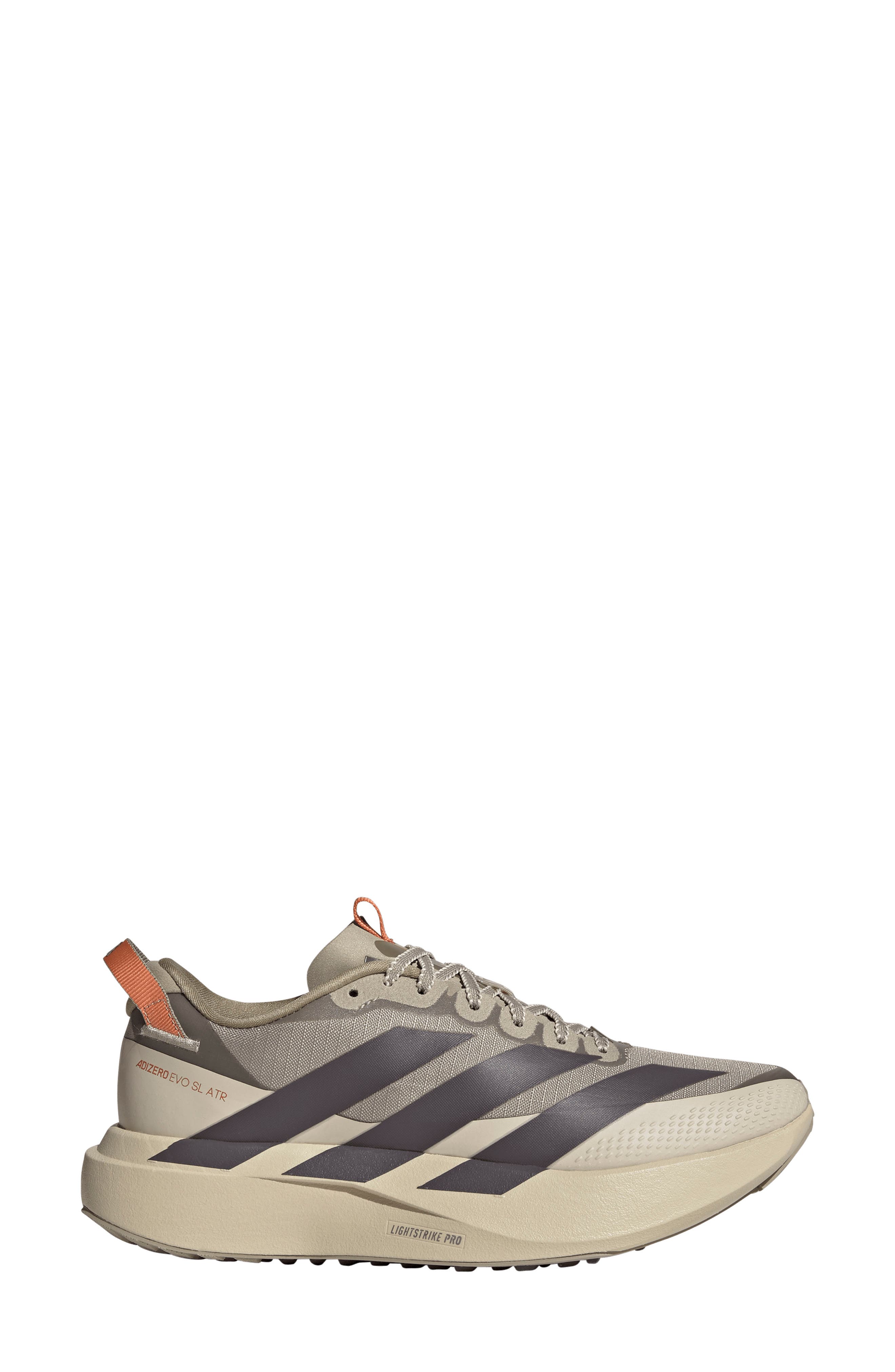 Adizero Evo SL ATR Running Shoe, Alternate, color, WONDER CARGO