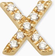 Oradina 14K Gold Luxe Letter Diamond Initial Single Stud
