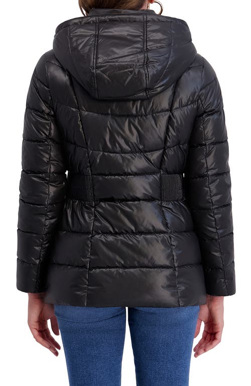Kensie Hooded Puffer Jacket In Black