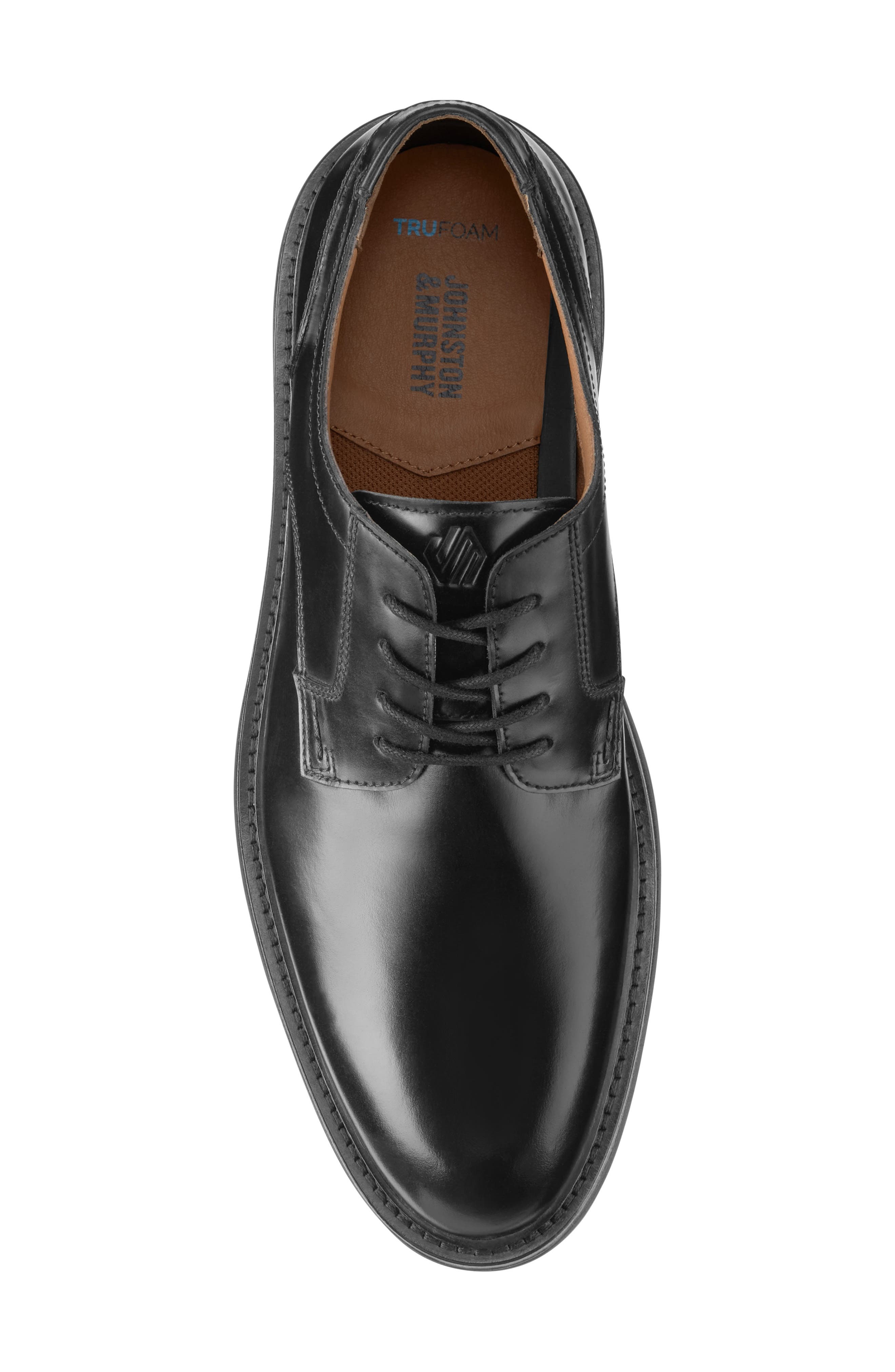 Johnston & Murphy Hodges Plain Toe Derby, Alternate, color, Black