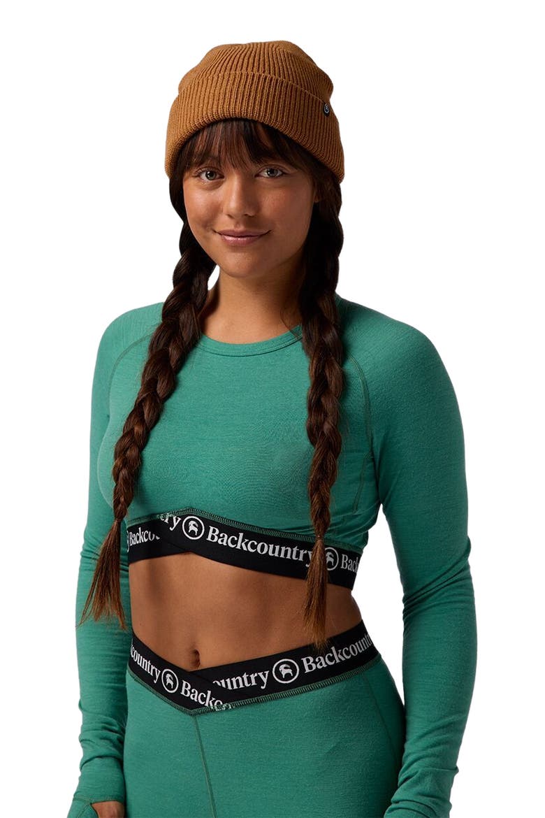 Cedars Rws Merino Lt-Wt Baselayer Crop Crew Top - Women's, Alternate, color, Gearhead Green