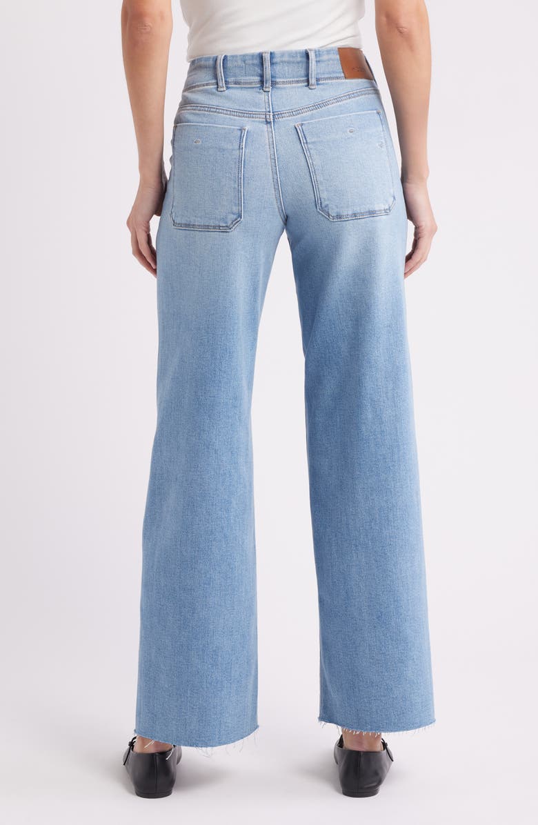 HIDDEN JEANS High Waist Raw Hem Wide Leg Dad Jeans, Alternate, color, Medium Wash