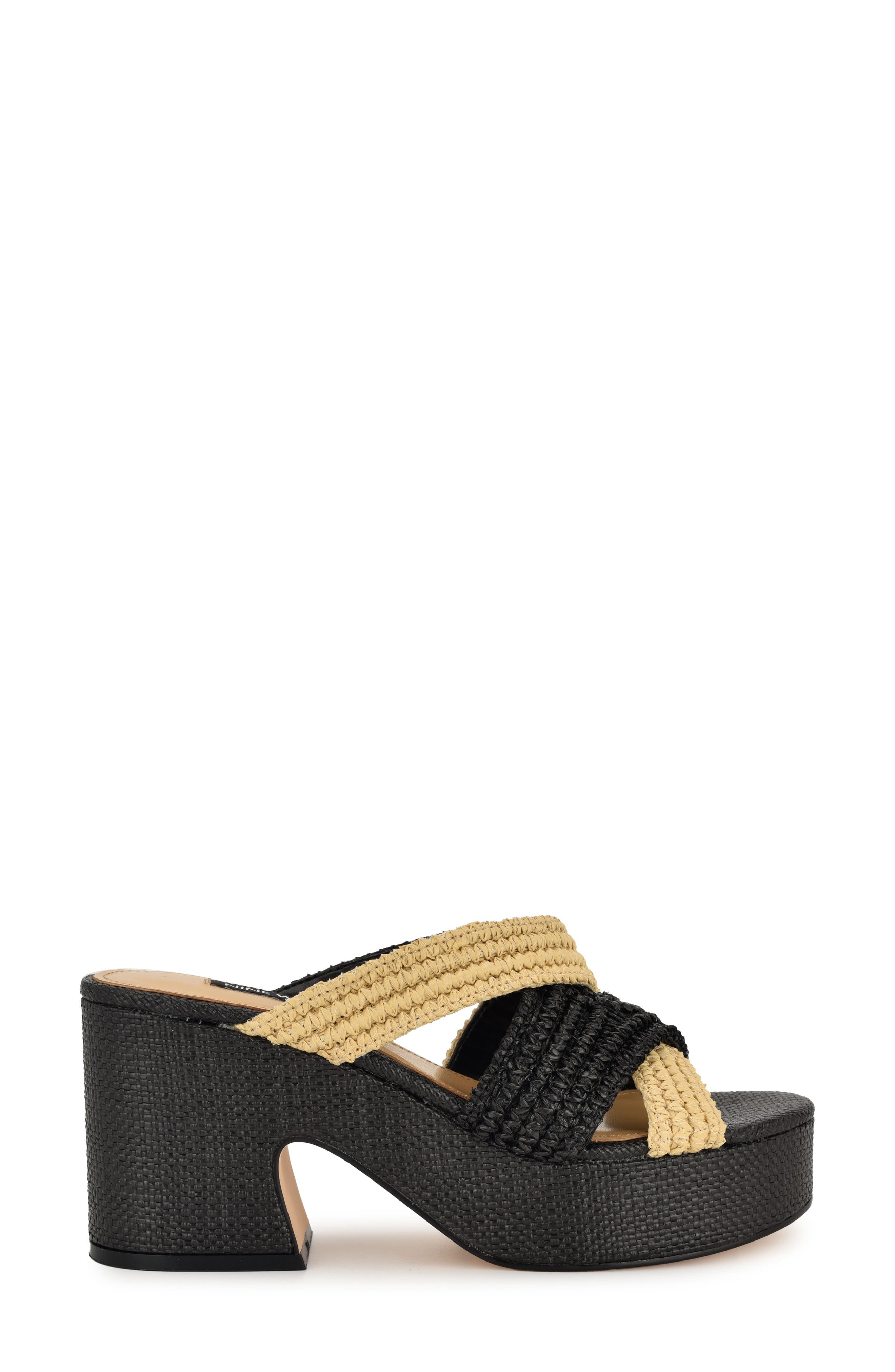Nine West Bemay Platform Sandal, Alternate, color, Black 002
