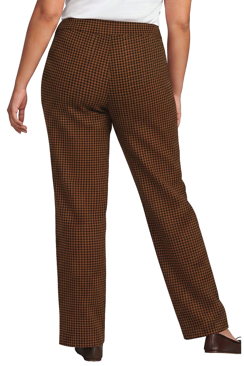 Starfish Mid Rise Straight Leg Pants, Alternate, color, Rich Ginger Brown/Black Check