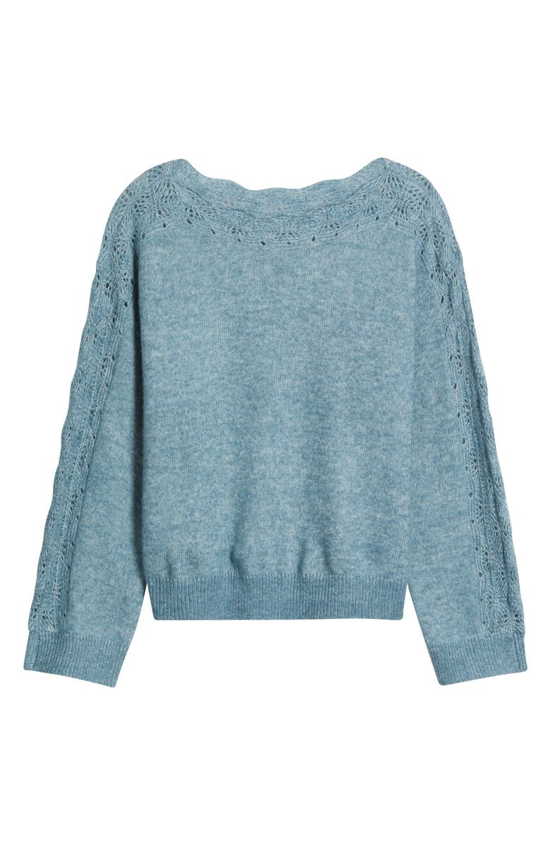 Wit & Wisdom Boat Neck Sweater, Alternate, color, Heather Nile Blue