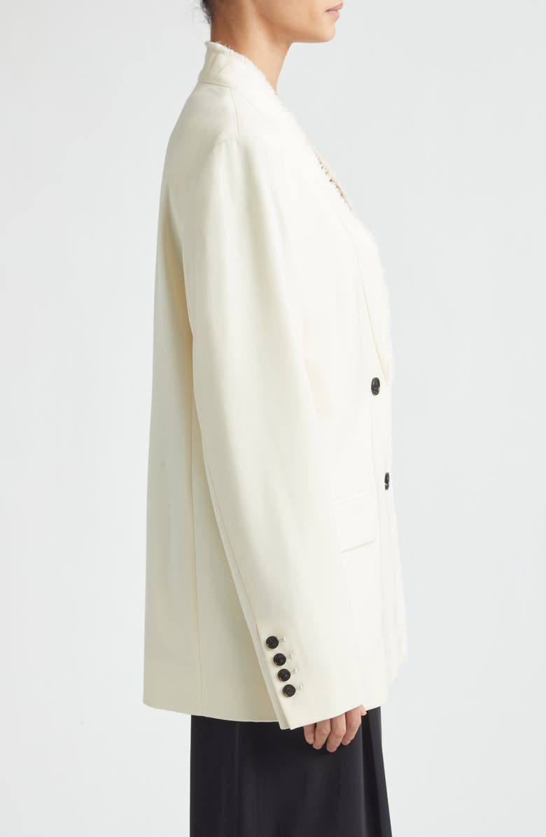 TOTEME Raw Lapel Blazer, Alternate, color, Ecru