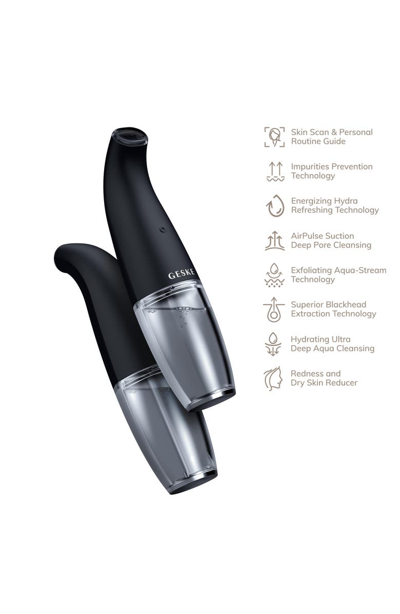 GESKE SmartAppGuided Aqua-Stream Face Cleanser | 8 in 1, Alternate, color, Black