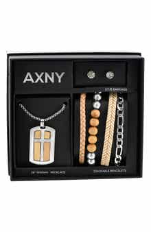 AMERICAN EXCHANGE Men's Necklace, Bracelets & Earrings Gift Set