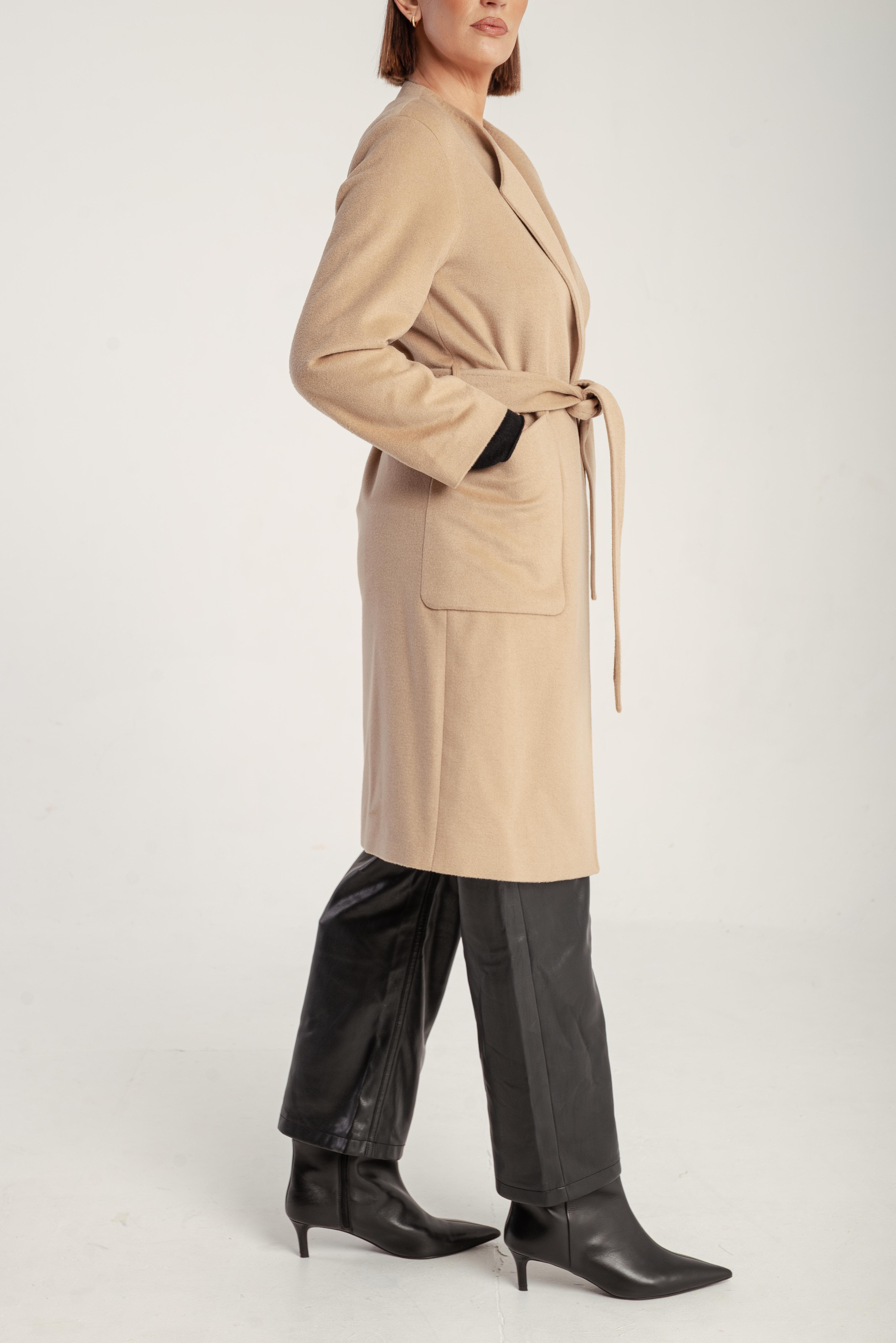 Cashmere Belted Lapel Coat - image 4