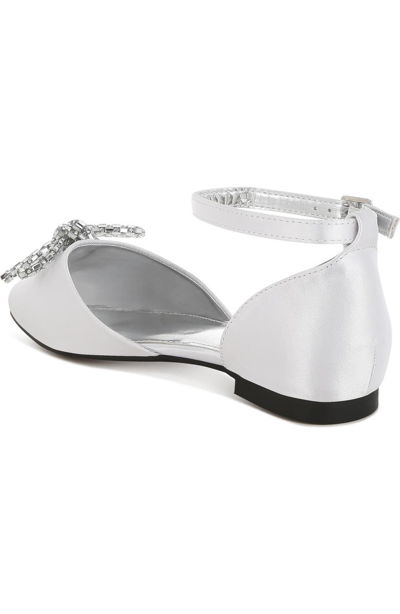 Rag & Co Simina Embellished Ankle Tie Flat, Alternate, color, White