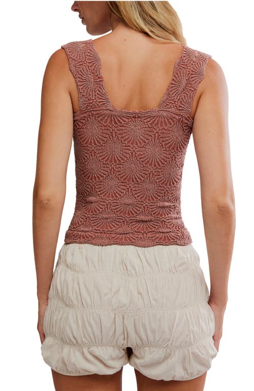 Free People Love Letter Floral Knit Camisole In Brown