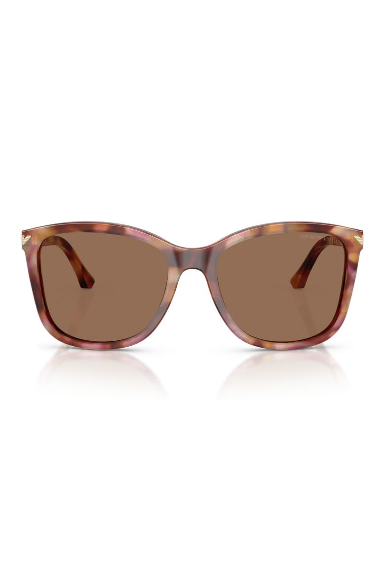 56mm Gradient Square Sunglasses, Main, color, SHINY HAVANA RED / DARK BROWN