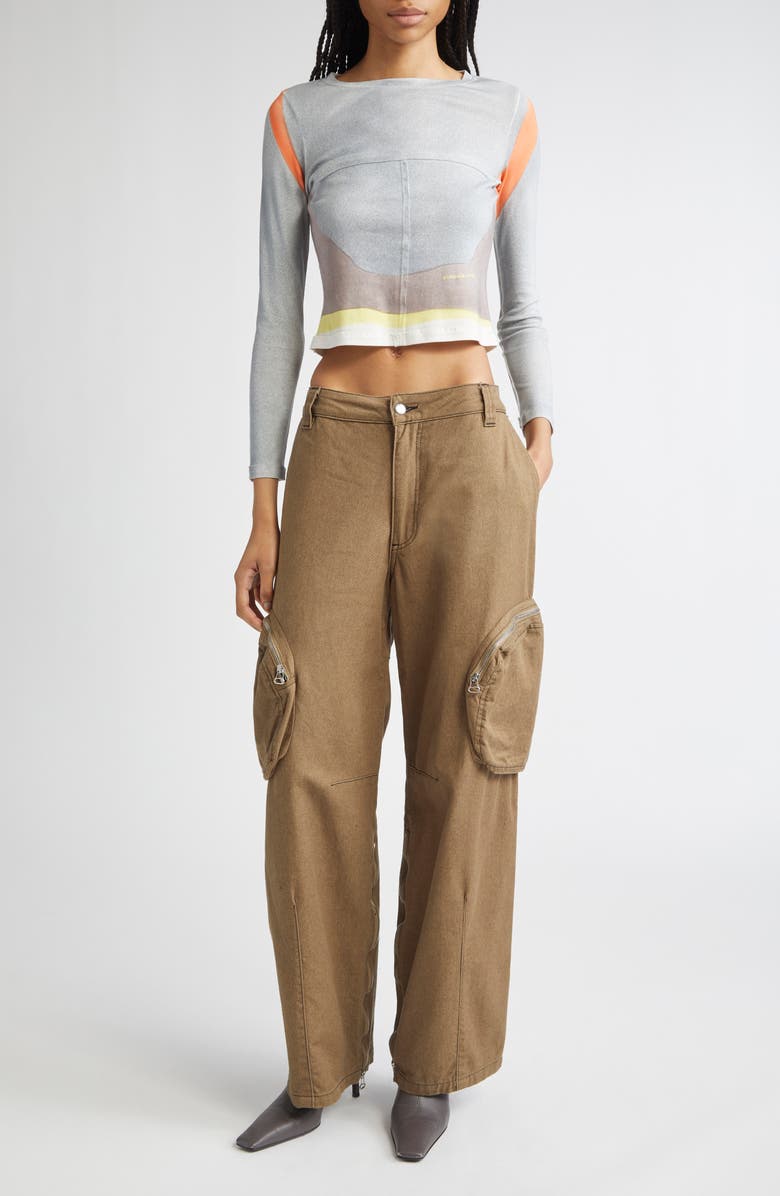 Eckhaus Latta Cargo Pants, Alternate, color, Earth
