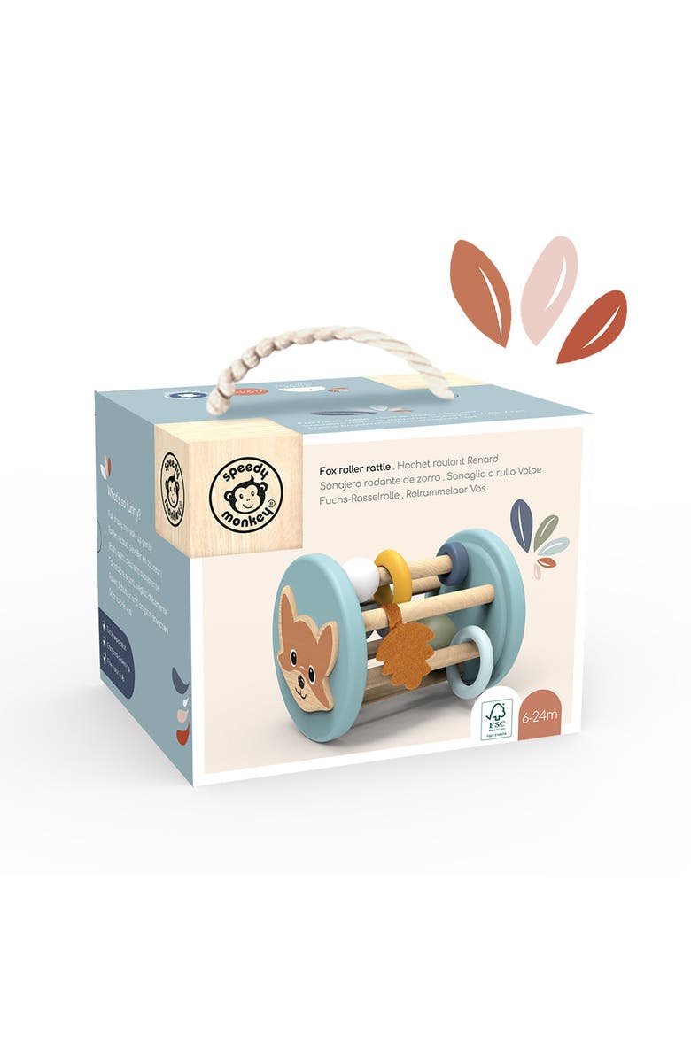 Speedy Monkey Fox Roller Rattle, Alternate, color, Multi