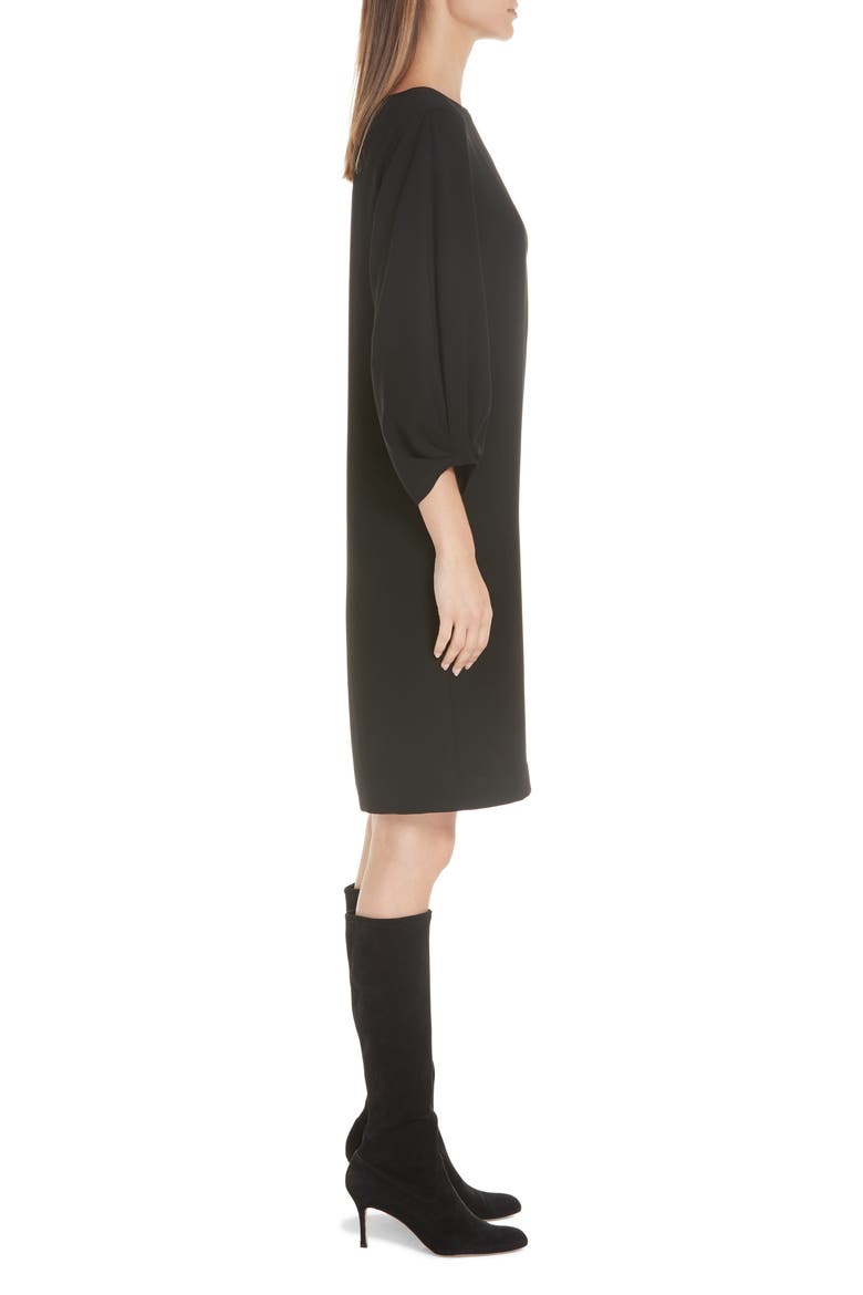 Wynona Finesse Crepe Dress, Alternate, color, BLACK