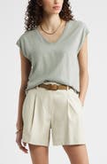 Nordstrom Sleeveless V-Neck Cotton T-Shirt