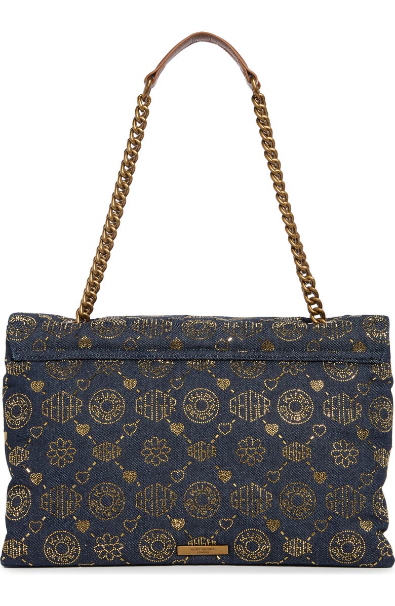 Kurt Geiger London XXL Battersea Denim Shoulder Bag, Alternate, color, Navy