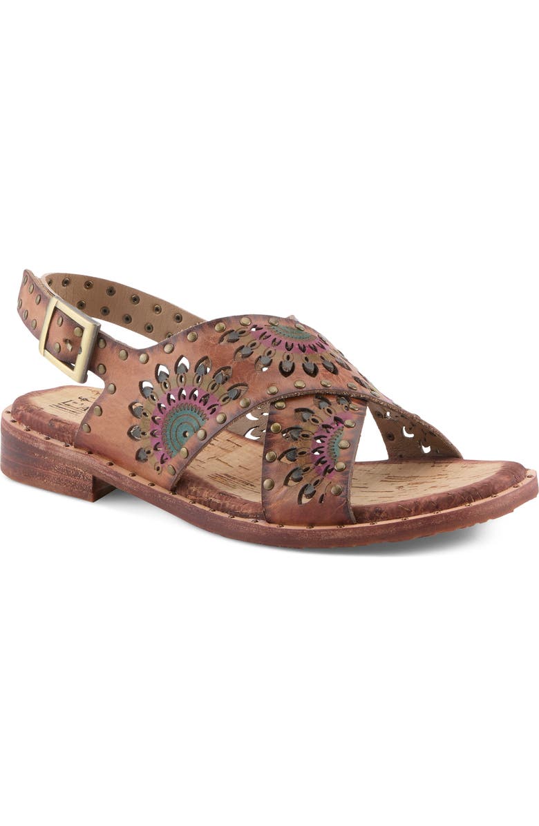 L'Artiste by Spring Step Crossroads Slingback Sandal, Main, color, Brown Multi