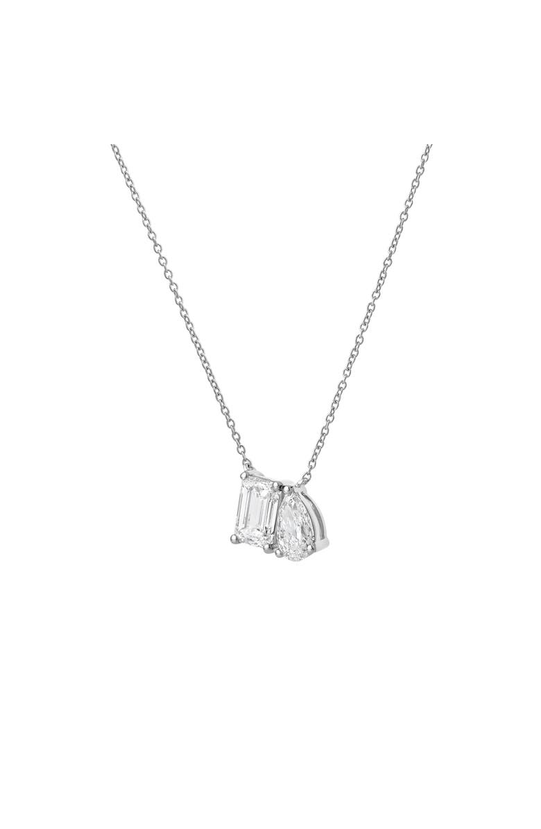 LuvMyJewelry Aurelia 14K Gold Lab Grown Diamond Toi Et Moi Necklace - 2 Ct, Main, color, 14K White Gold