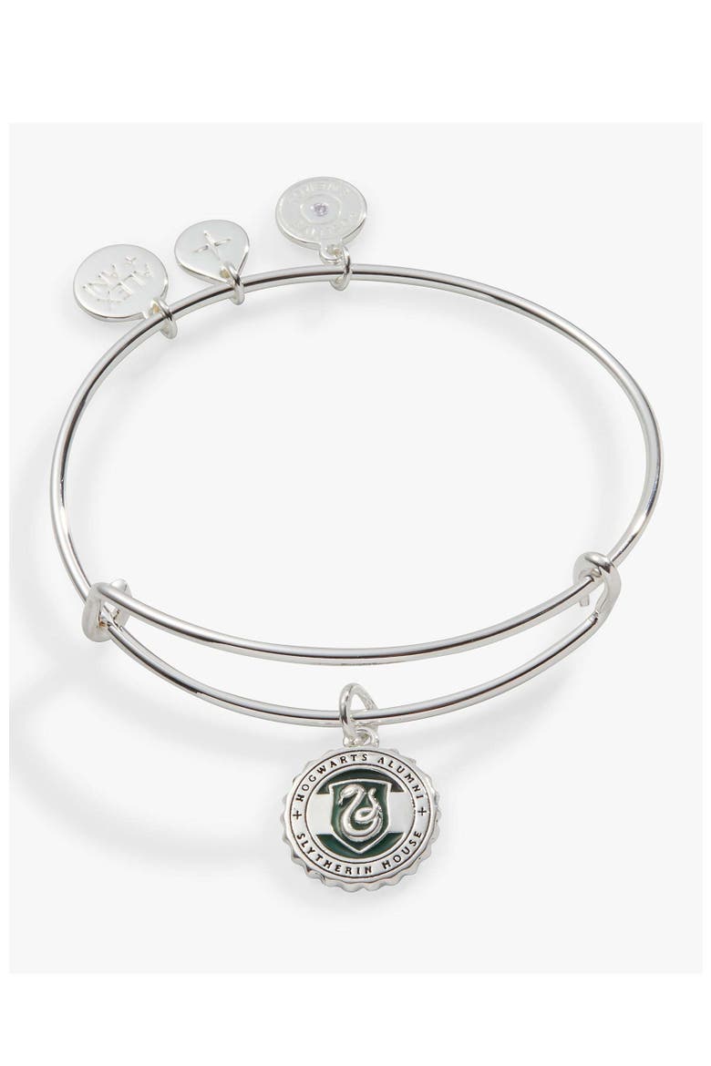 Harry Potter™ Slytherin House Charm Bangle Bracelet, Main, color, Silver