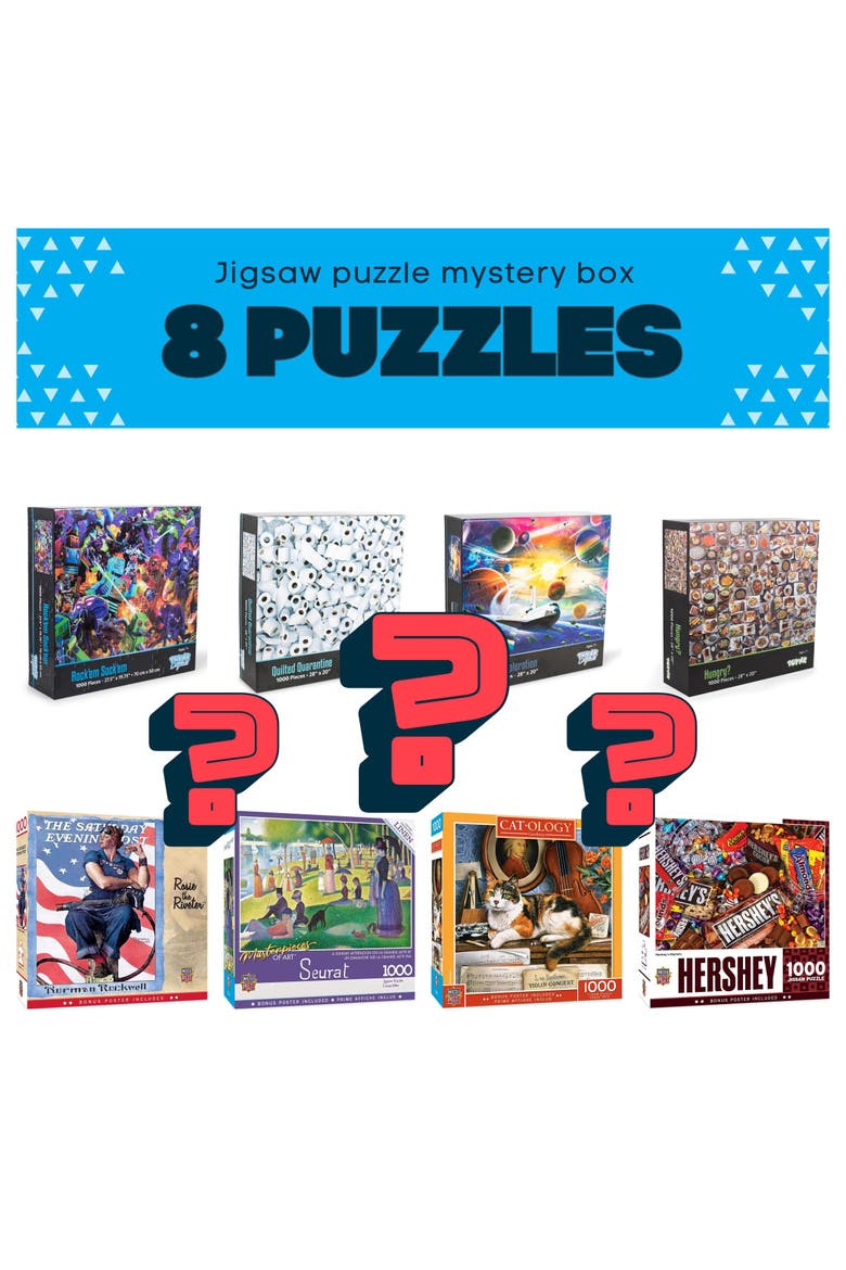 Jigsaw Puzzle Mystery Gift Box Bundle | Includes 8 Puzzles, Alternate, color, Multi-Color