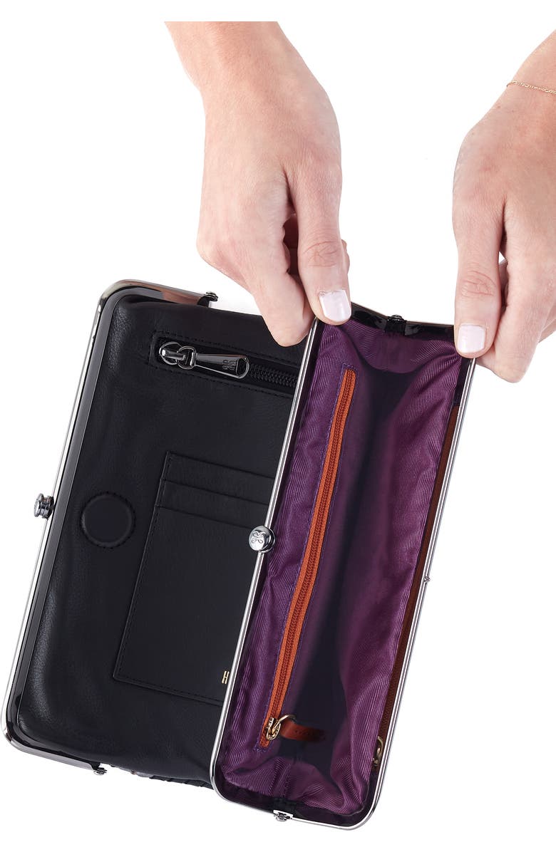 HOBO Lauren Leather Double Frame Clutch, Alternate, color,