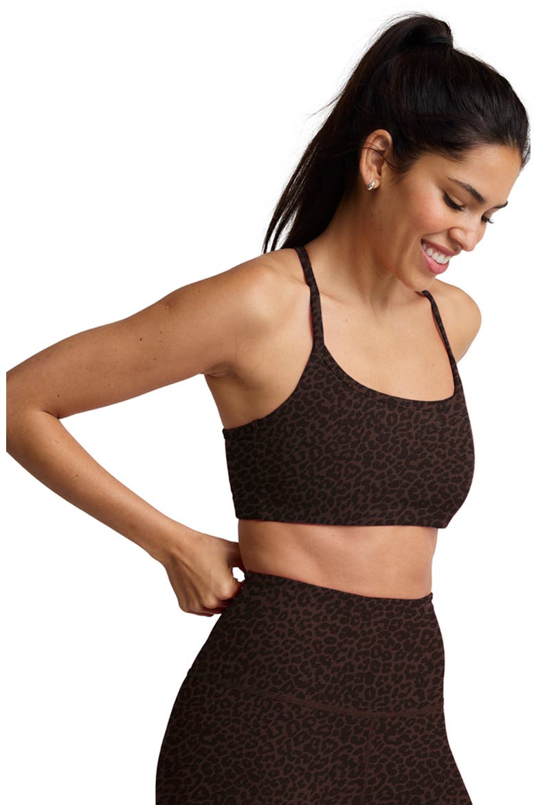 Softmark Slim Racerback Sports Bra, Alternate, color, ESPRESSO LEOPARD