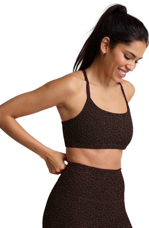 Beyond Yoga Softmark Slim Racerback Sports Bra In Brown