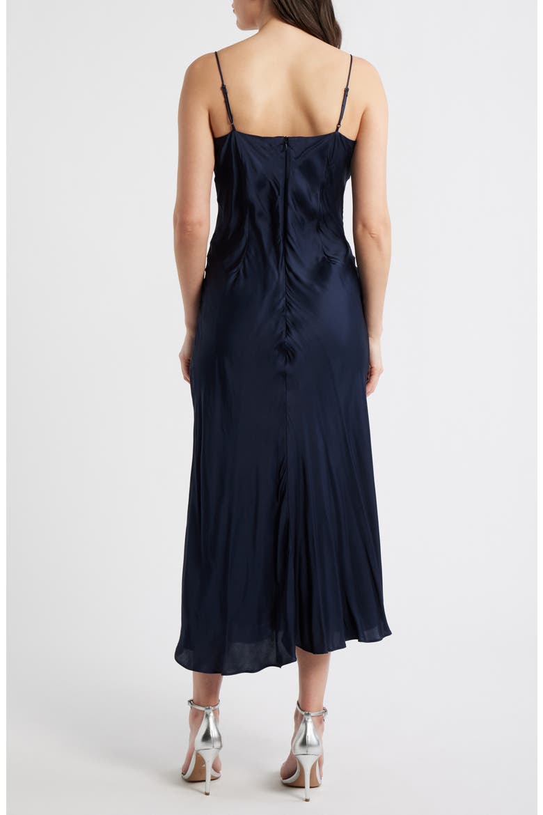 Oona Strappy Satin Midi Dress, Alternate, color, MARINE