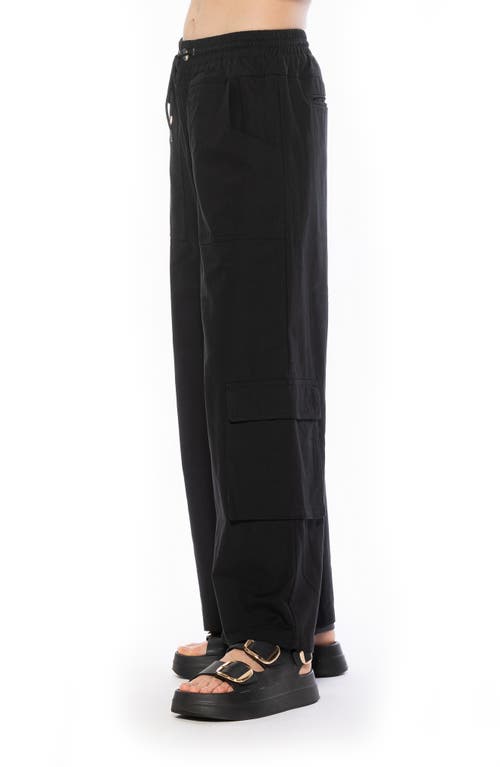 Alexia Admor Evren Drawstring Waist Cargo Pants In Black