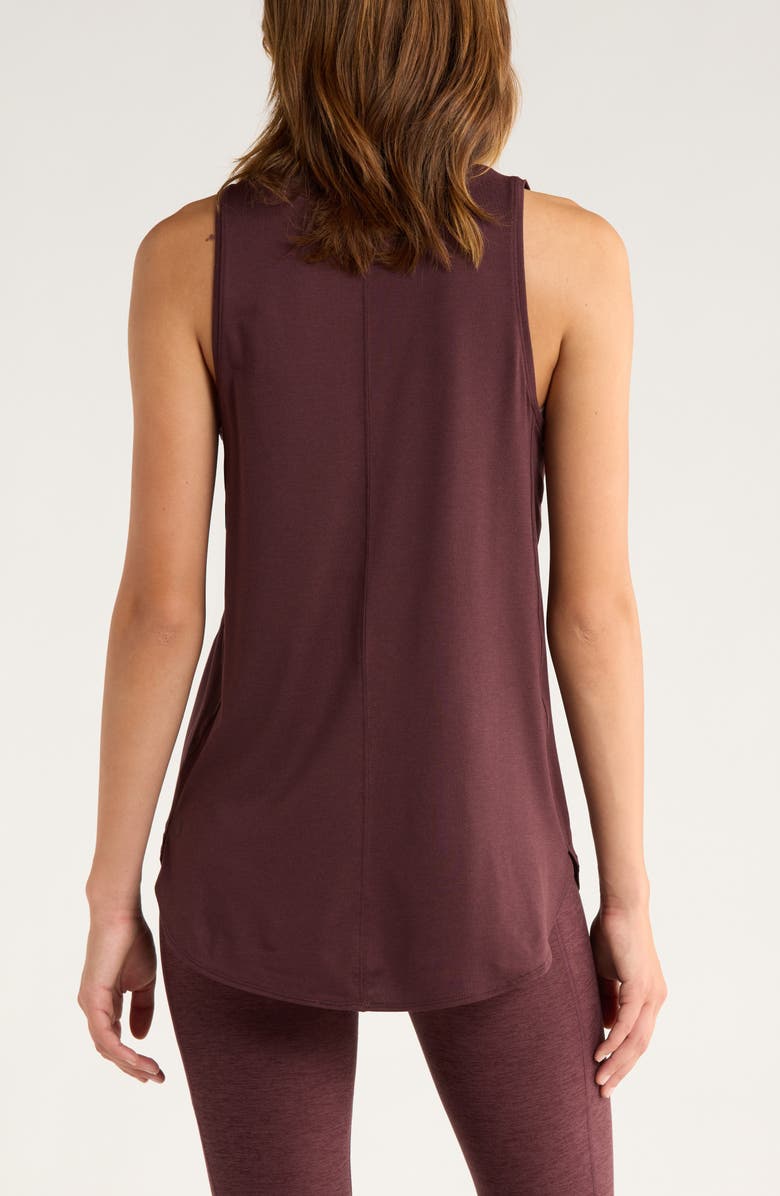 Zella Liana Restore Soft Lite Tank, Alternate, color, Burgundy Fudge