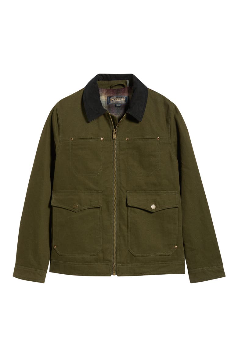 Carson City Cotton Canvas Ranch Jacket, Alternate, color, DARK OLIVE