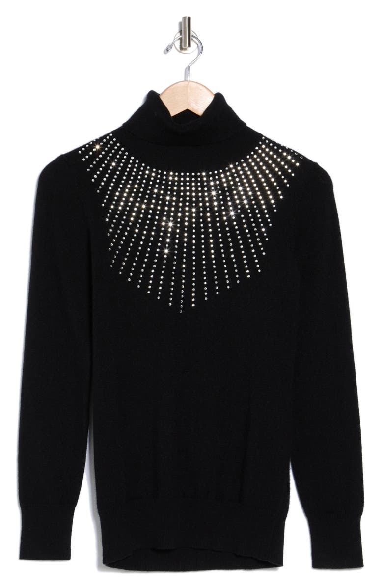 Sofia Cashmere Turtleneck Starburst Cashmere Sweater, Alternate, color,