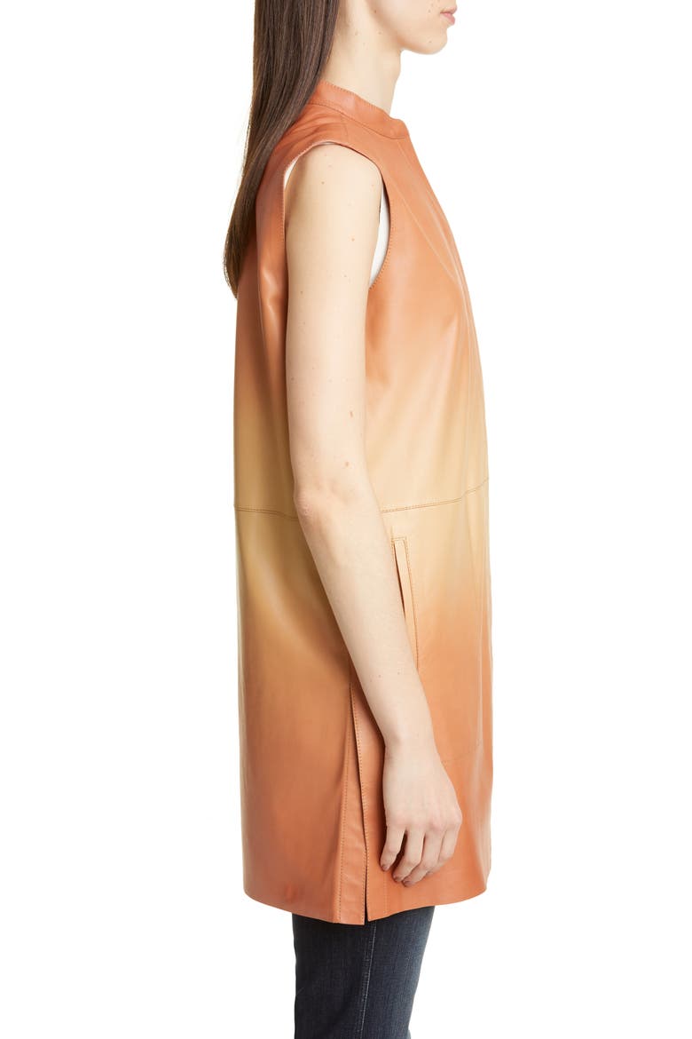 Malva Ombré Leather Vest, Alternate, color, RUM MULTI
