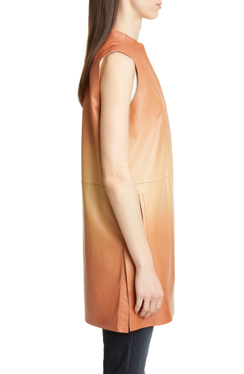 Lafayette 148 New York Malva Ombré Leather Vest, Alternate, color,