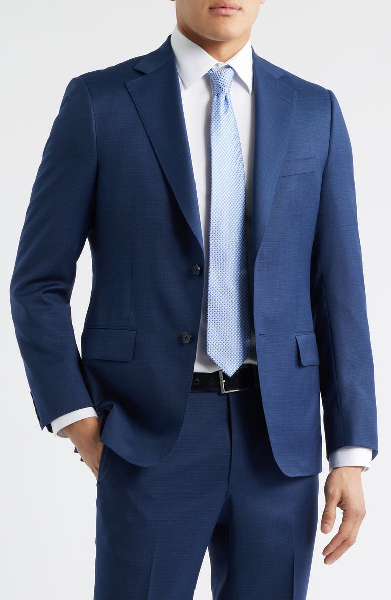 Heritage Gold Textured Dark Blue Wool Suit, Alternate, color, Blue