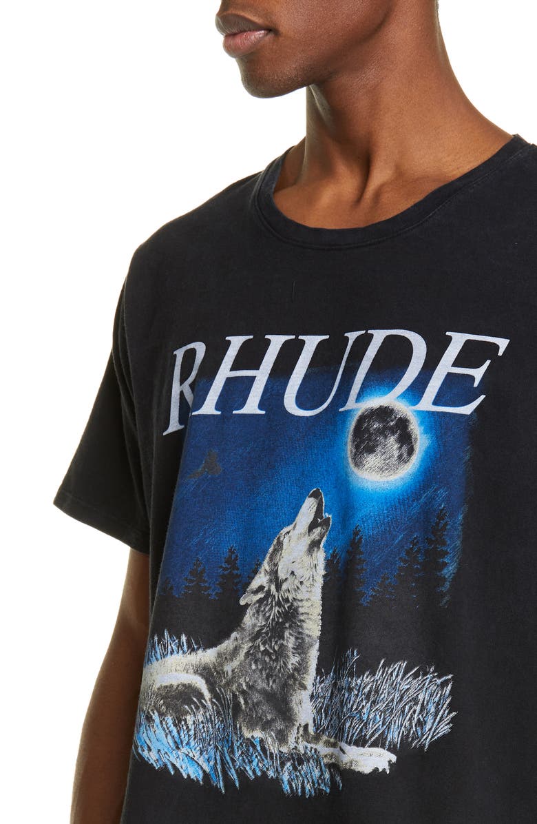 Rhude Wolf & Moon Graphic T-Shirt, Alternate, color,