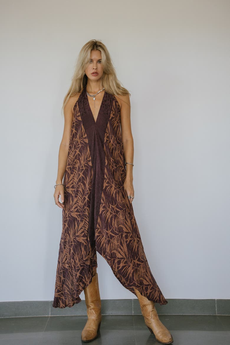 Classic Silk Dress Michi, Alternate, color, Brown & Black