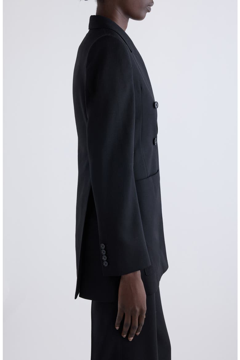 Double Breasted Wool Blazer, Alternate, color, BLACK