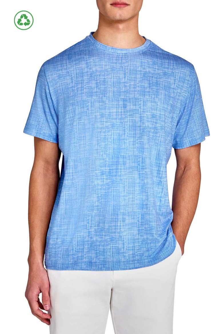 Regular Fit Chambray Recycled Performance Golf T-Shirt, Main, color, BLUE