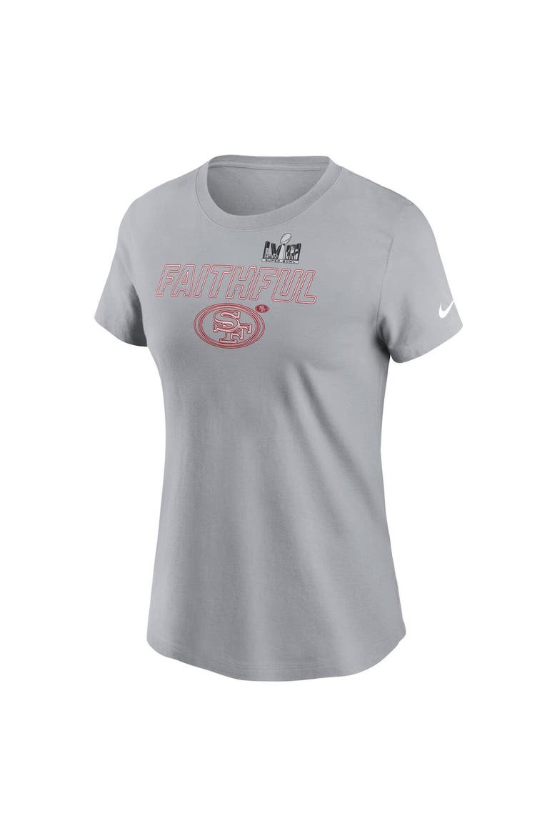 Women's Nike  Gray San Francisco 49ers Super Bowl LVIII Local Essential T-Shirt, Alternate, color, Gray