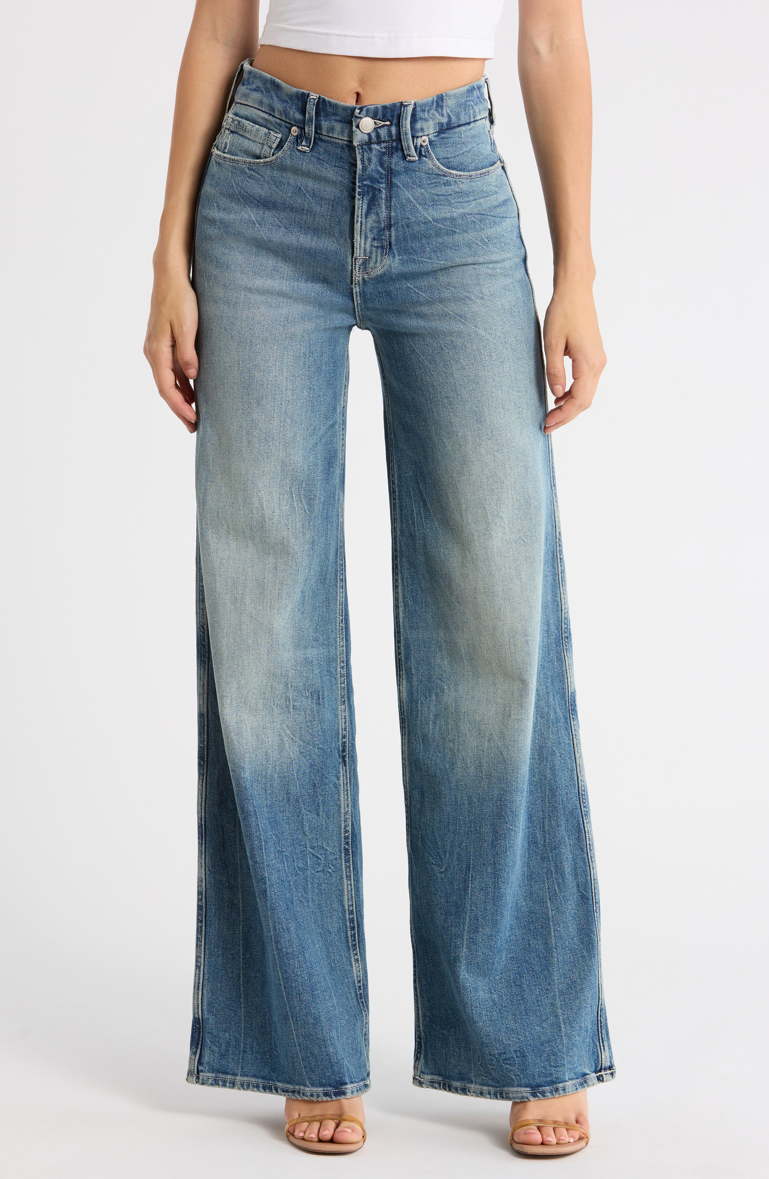 Good American Good Skate Wide Leg Jeans