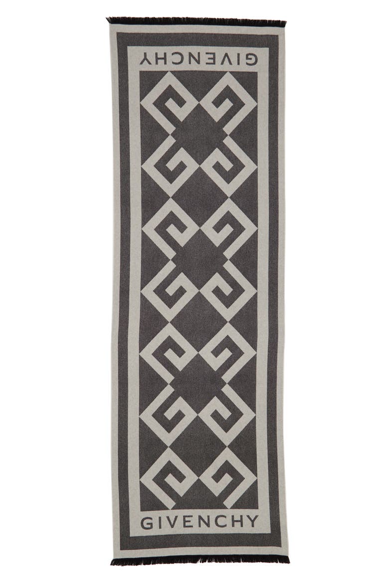 Nouveau G Wool & Cashmere Scarf, Alternate, color, BLACK/ WHITE